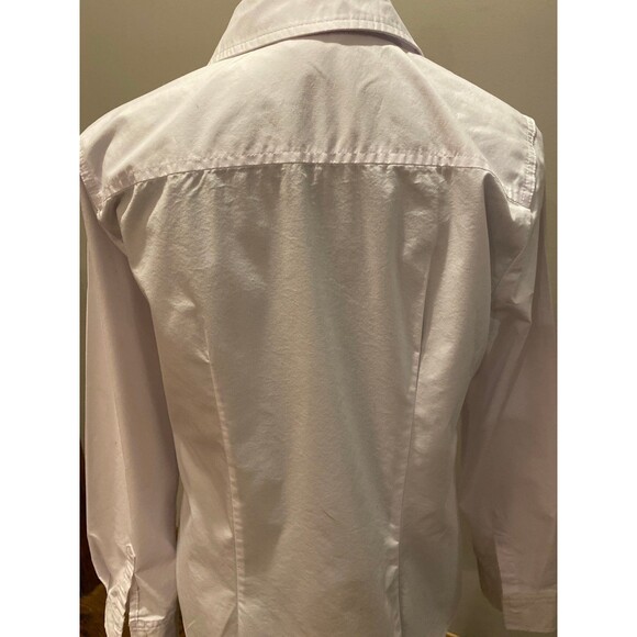 Time and Tru  Womens Blouse Size Large Top Classic White  Fitted Button Down - Picture 6 of 11